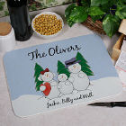 Snowman Family Kitchen Personalized Cutting Board